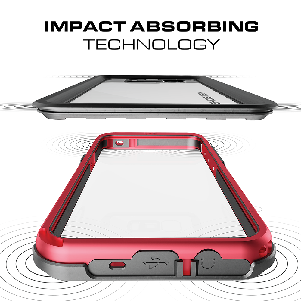 Galaxy S8 Waterproof Case, Ghostek Atomic 3 Aluminum Frame, Silver
