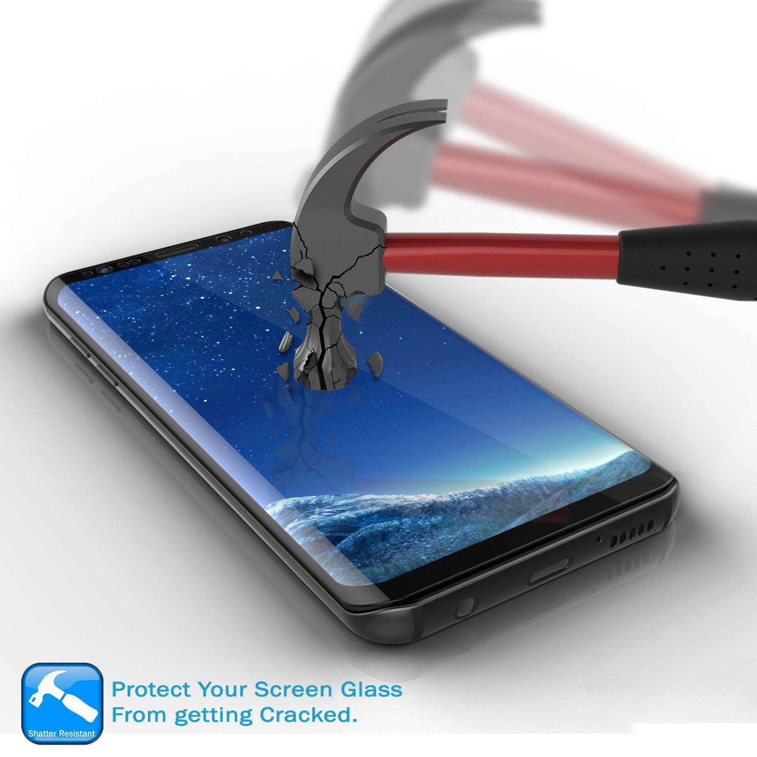Galaxy S8  Black Punkcase Glass SHIELD Tempered Glass Screen Protector 0.33mm Thick 9H Glass