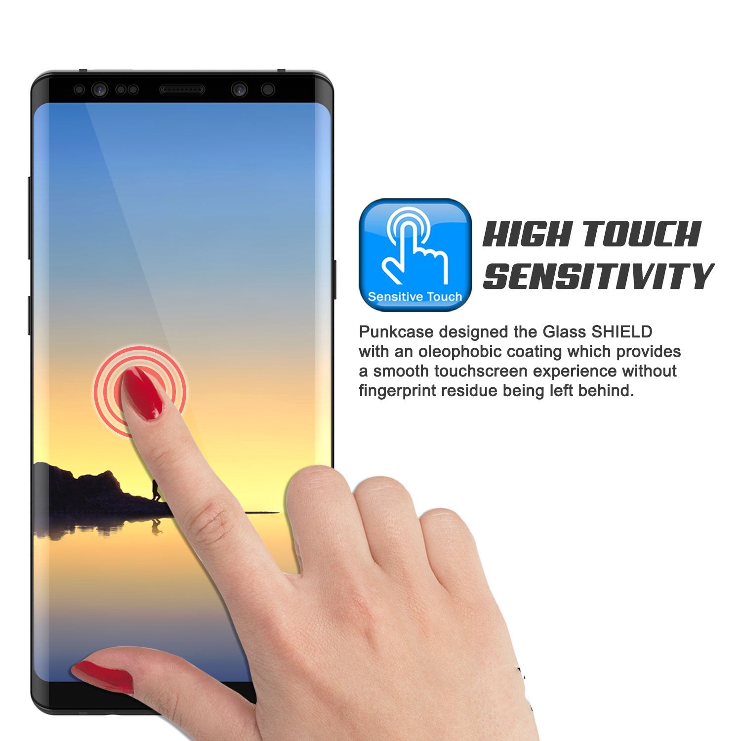 Galaxy Note 8  Black Punkcase SHIELD Tempered Glass Screen Protector