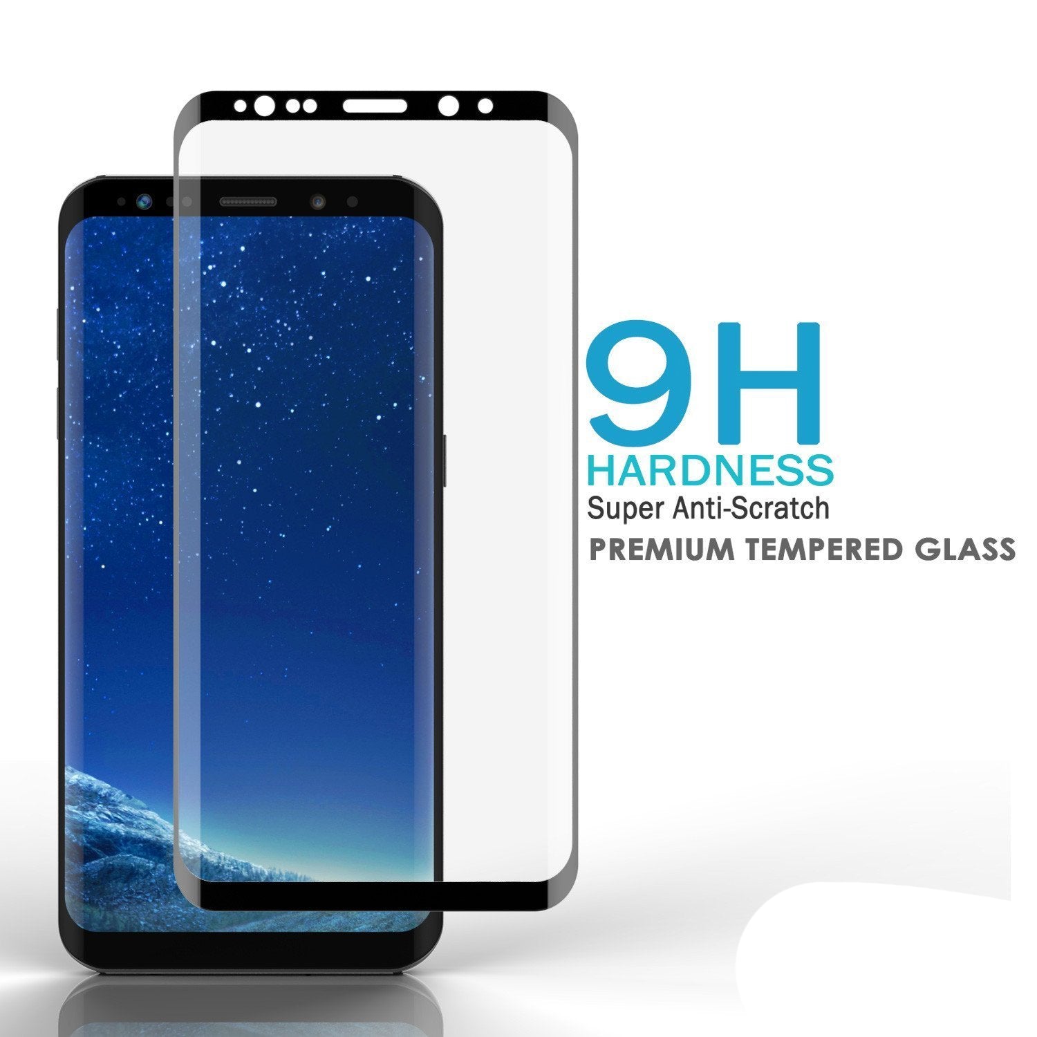 Galaxy S8  Black Punkcase Glass SHIELD Tempered Glass Screen Protector 0.33mm Thick 9H Glass