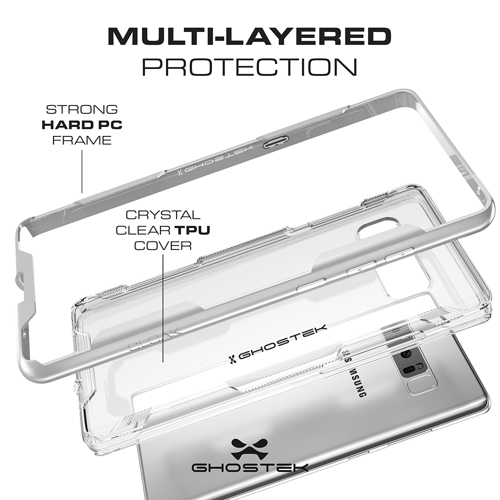 Galaxy Note 8 Case, Ghostek Cloak 3 Transparent Bumper Case, Black
