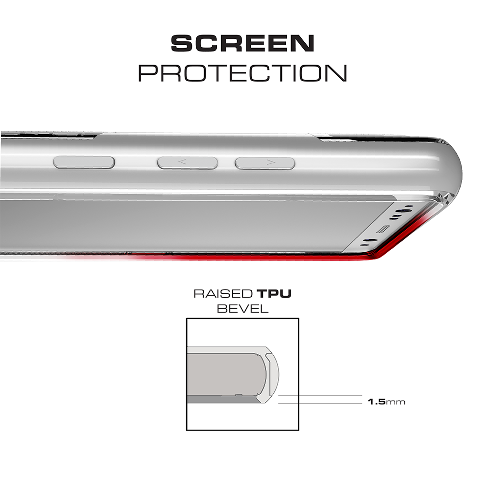 Galaxy Note 8 Case, Ghostek Cloak 3 Transparent Bumper Case, Red