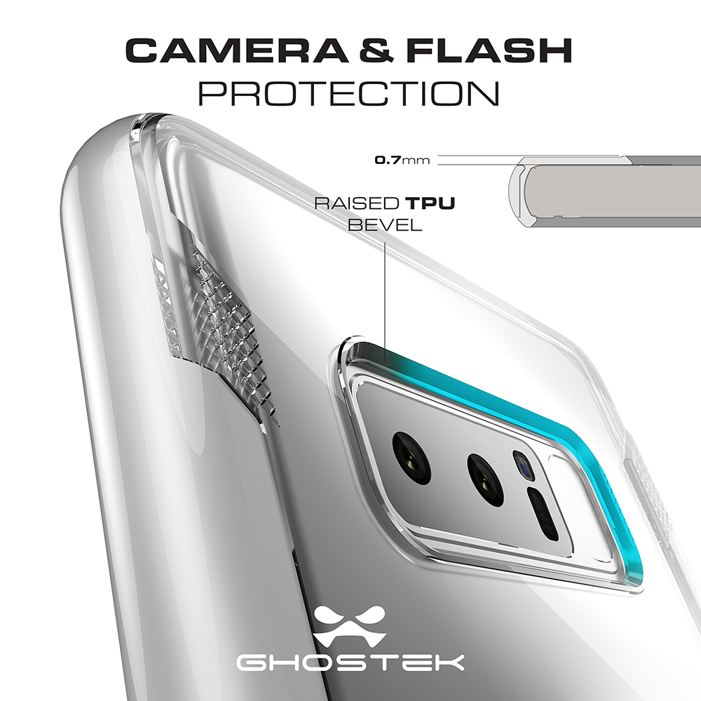 Galaxy Note 8 Case, Ghostek Cloak 3 Transparent Bumper Case, Silver