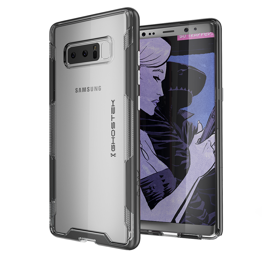 Galaxy Note 8 Case, Ghostek Cloak 3 Transparent Bumper Case, Black