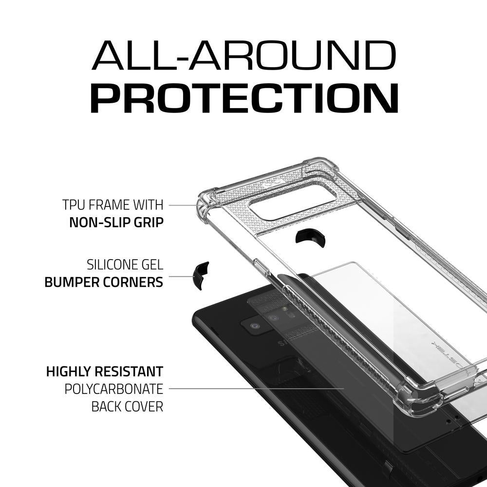 Galaxy Note 8 Punk Case, Ghostek Atomic Slim Shockproof Case, Black