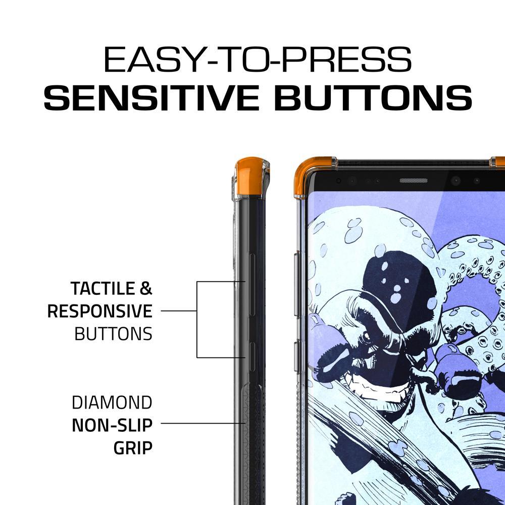 Galaxy Note 8 Punk Case, Ghostek Atomic Slim Shockproof Case, Orange