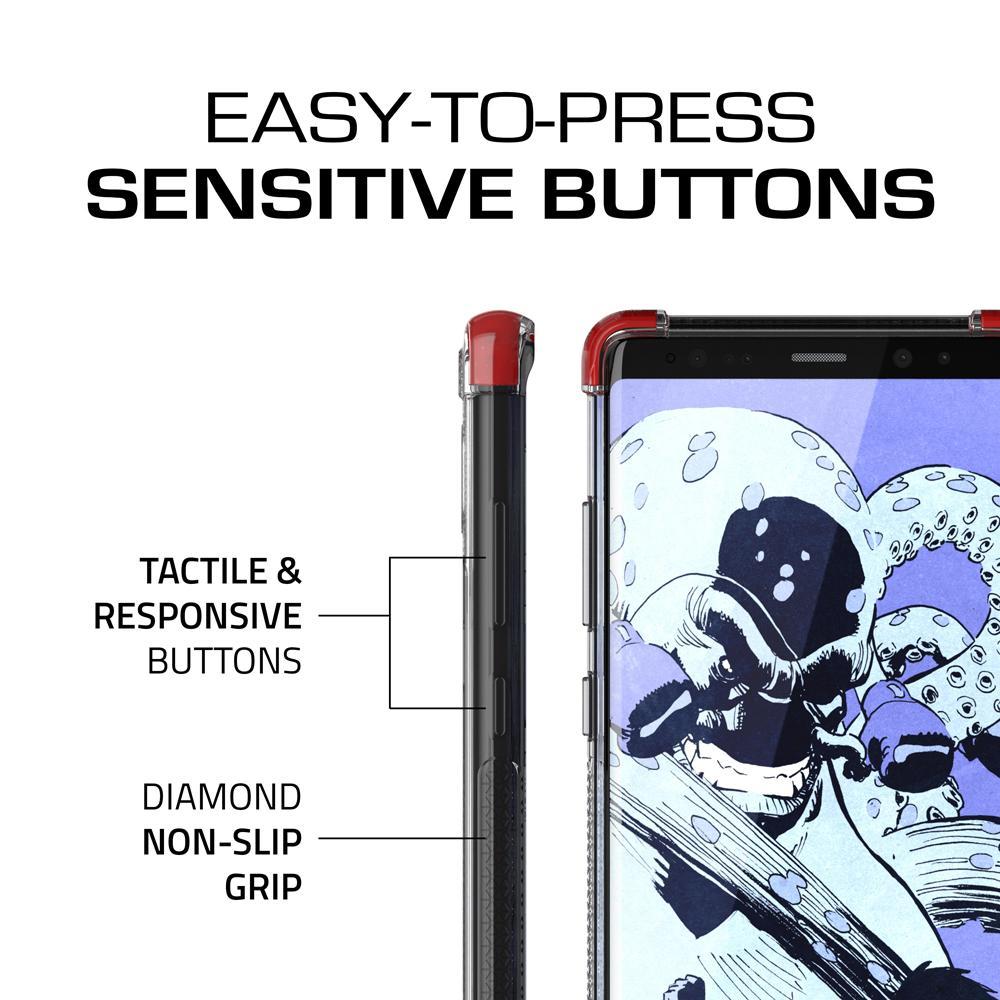 Galaxy Note 8 Case, Ghostek Covert 2 Thin Fit Transparent Case , Red