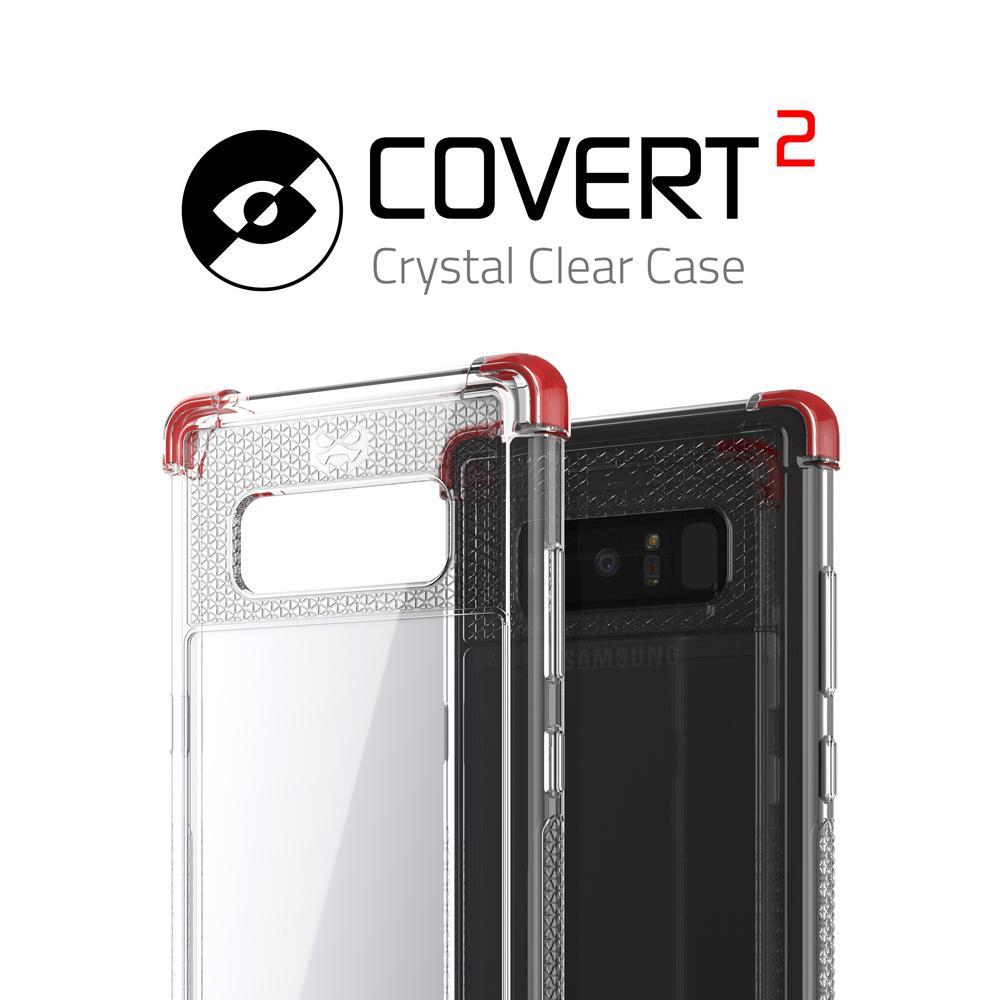 Galaxy Note 8 Case, Ghostek Covert 2 Thin Fit Transparent Case , Red