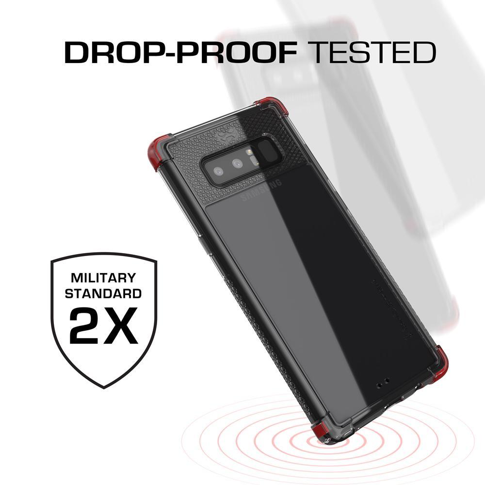 Galaxy Note 8 Case, Ghostek Covert 2 Thin Fit Transparent Case , Red