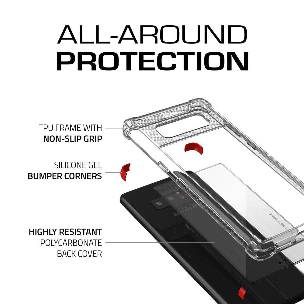 Galaxy Note 8 Case, Ghostek Covert 2 Thin Fit Transparent Case , Red