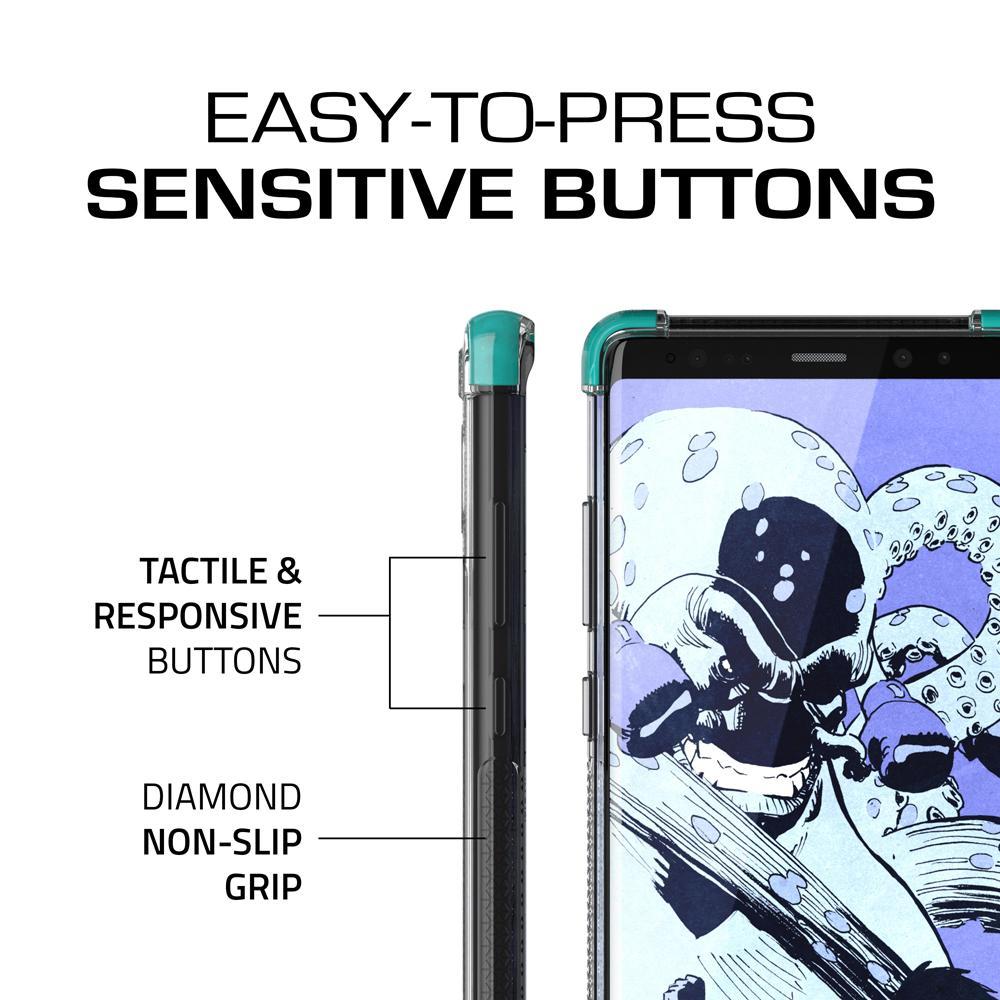 Galaxy Note 8 Case, Ghostek Covert 2 Thin Fit Transparent Case , Teal