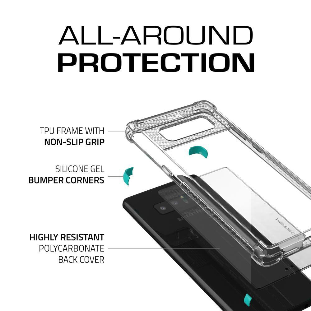 Galaxy Note 8 Case, Ghostek Covert 2 Thin Fit Transparent Case , Teal