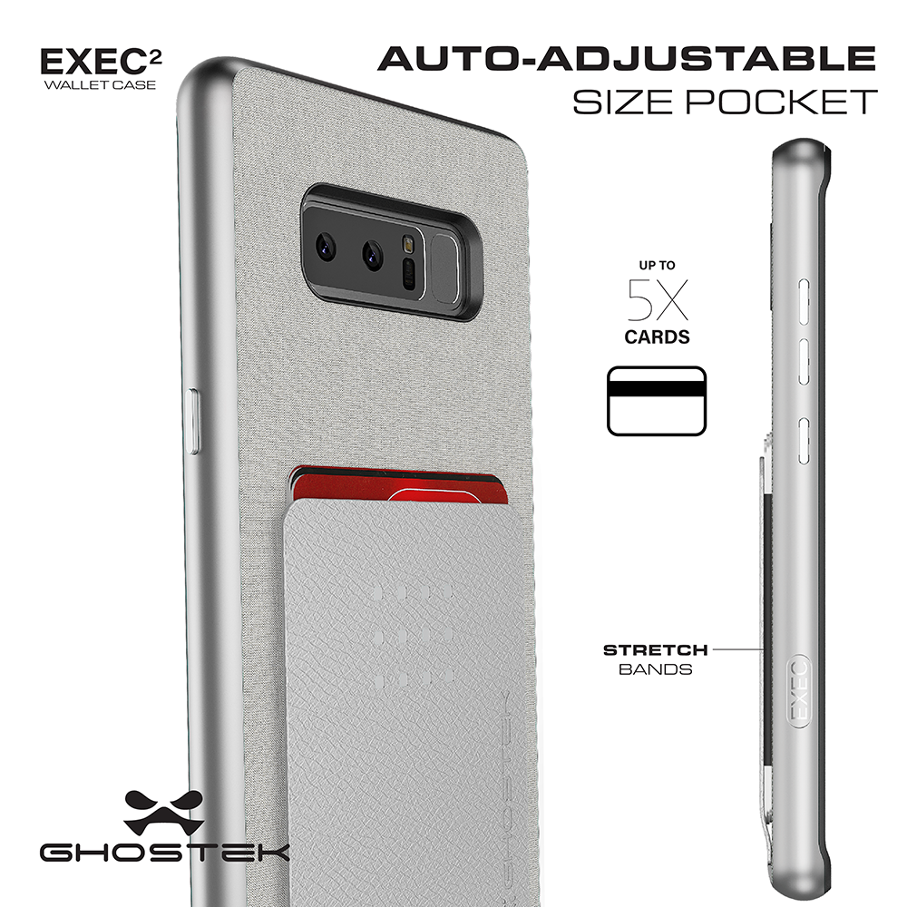 Galaxy Note 8 Case, Ghostek Exec 2 Slim Hybrid Impact Wallet Case Pink