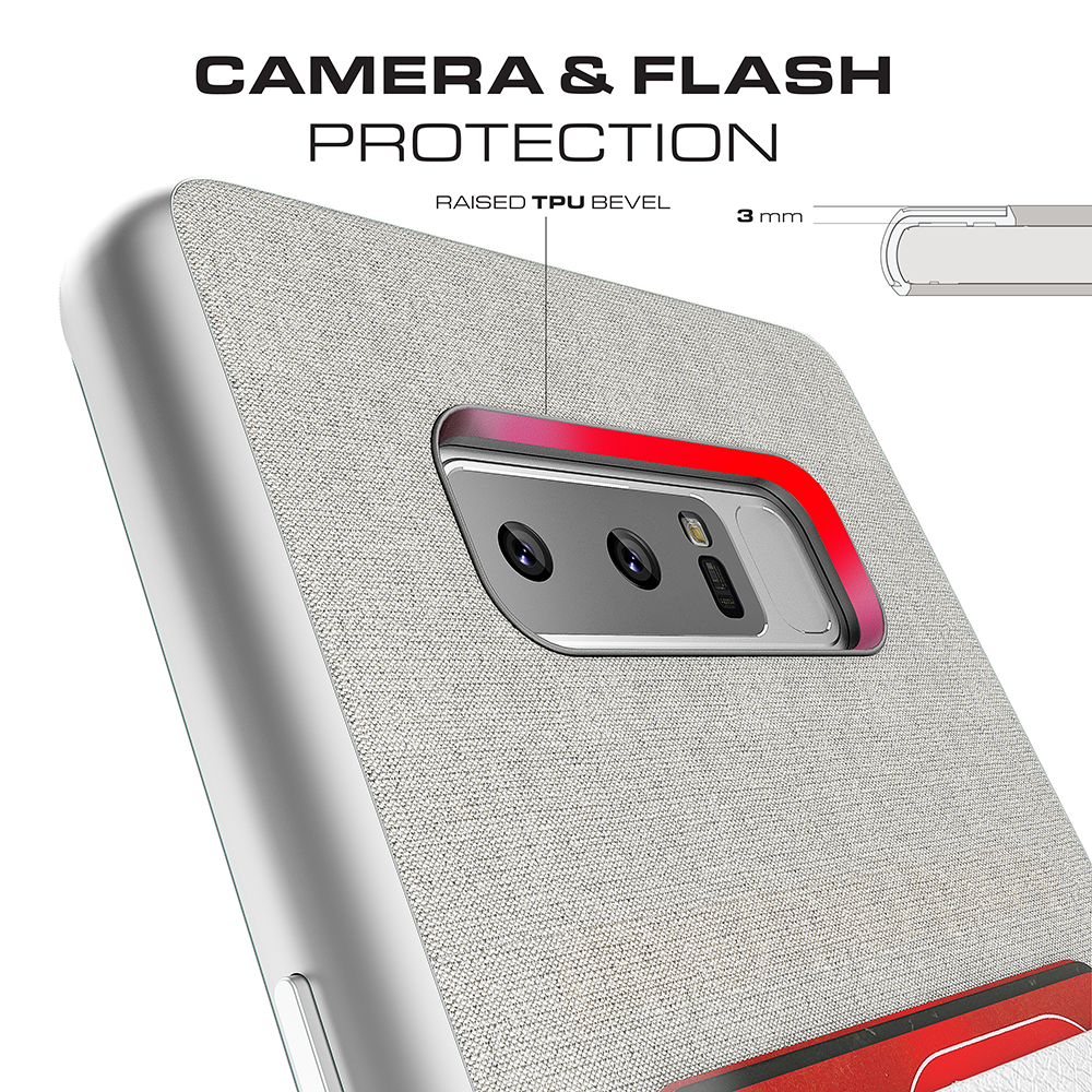 Galaxy Note 8 Case, Ghostek Exec 2 Slim Hybrid Impact Case, Silver