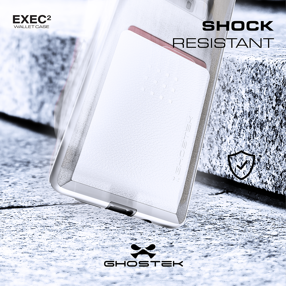 Galaxy Note 8 Case, Ghostek Exec 2 Slim Hybrid Impact Case, Silver