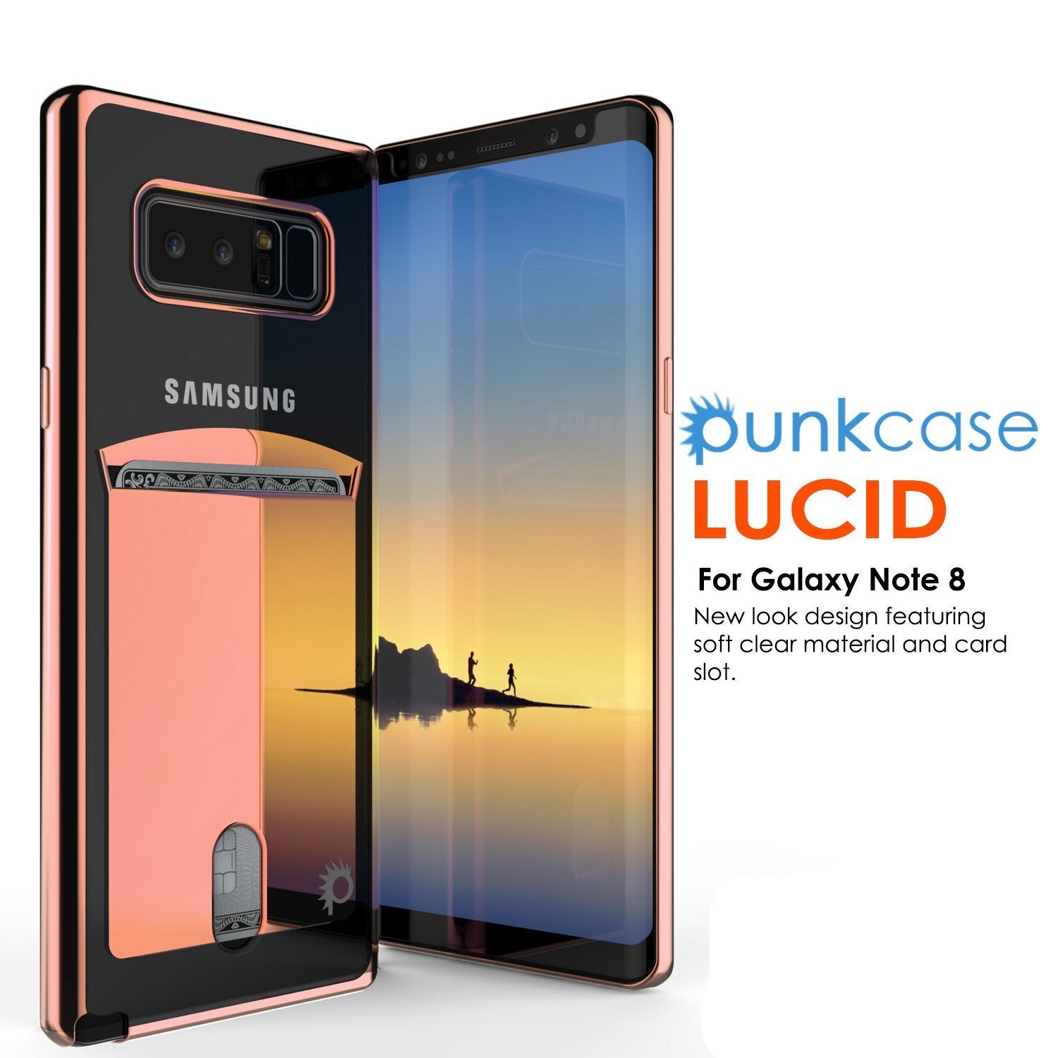 Galaxy Note 8 Case, Punkcase LUCID Rose Gold Series Protector