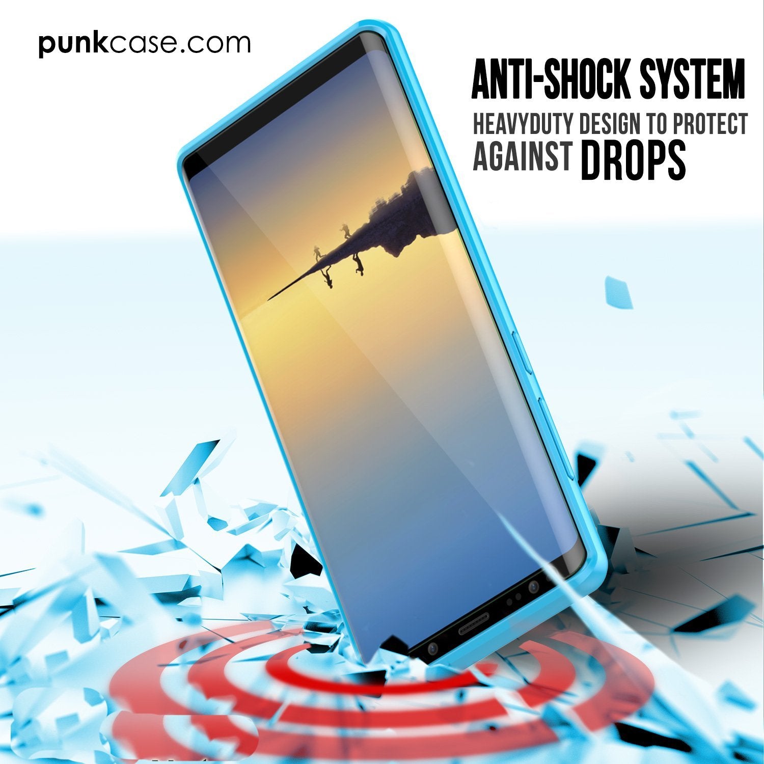 Galaxy Note 8 Punkcase, LUCID 2.0 Series Armor Cover, [Light blue]