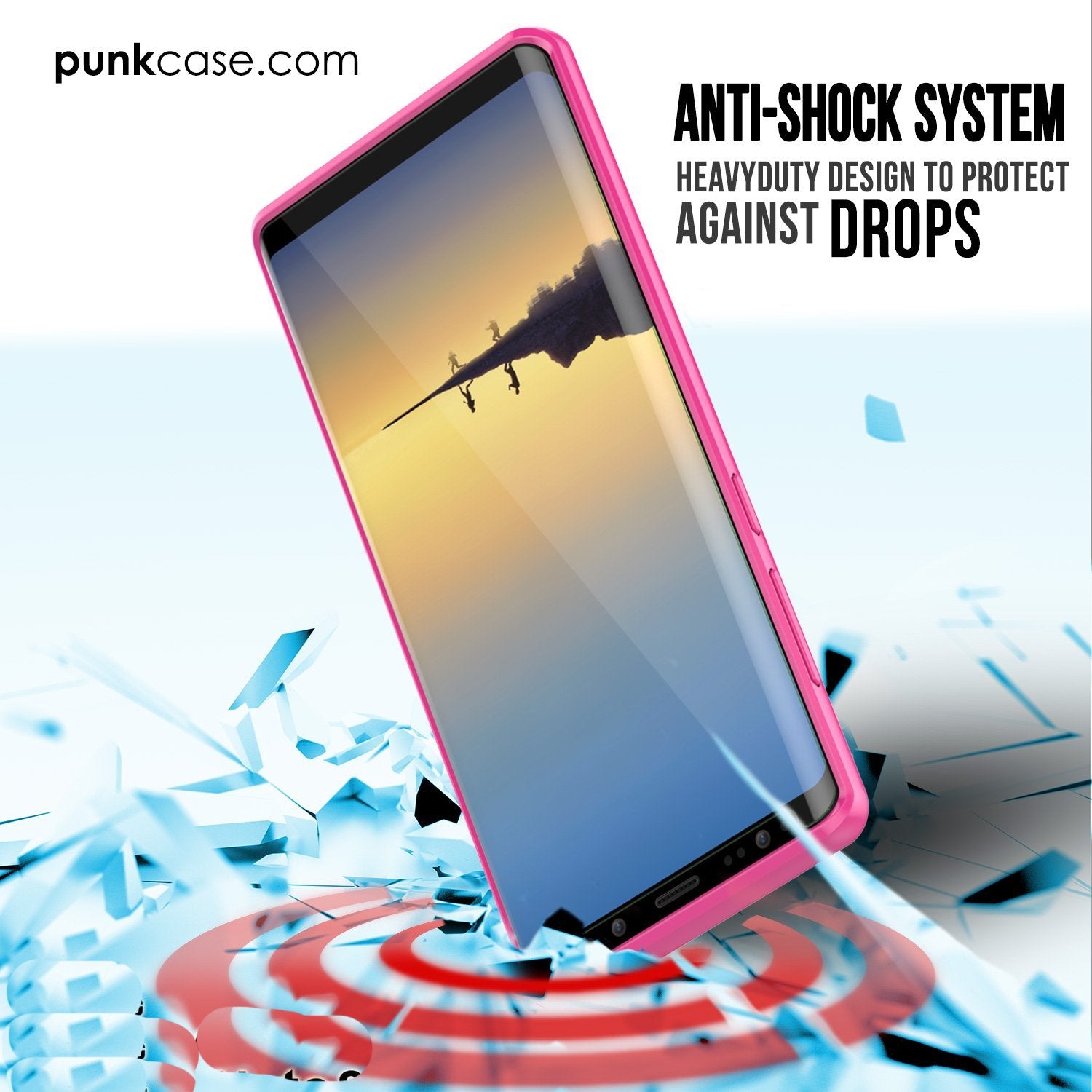 Galaxy Note 8 Punkcase, LUCID 2.0 Series Armor Case Anti-Shock, Pink