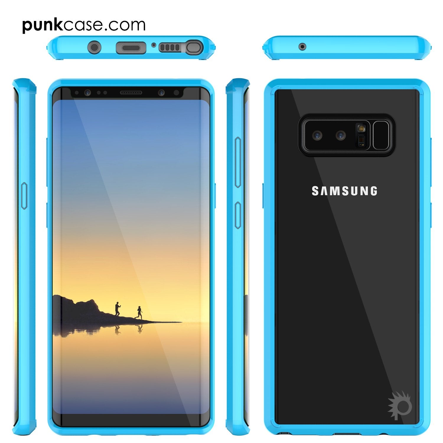 Galaxy Note 8 Punkcase, LUCID 2.0 Series Armor Cover, [Light blue]