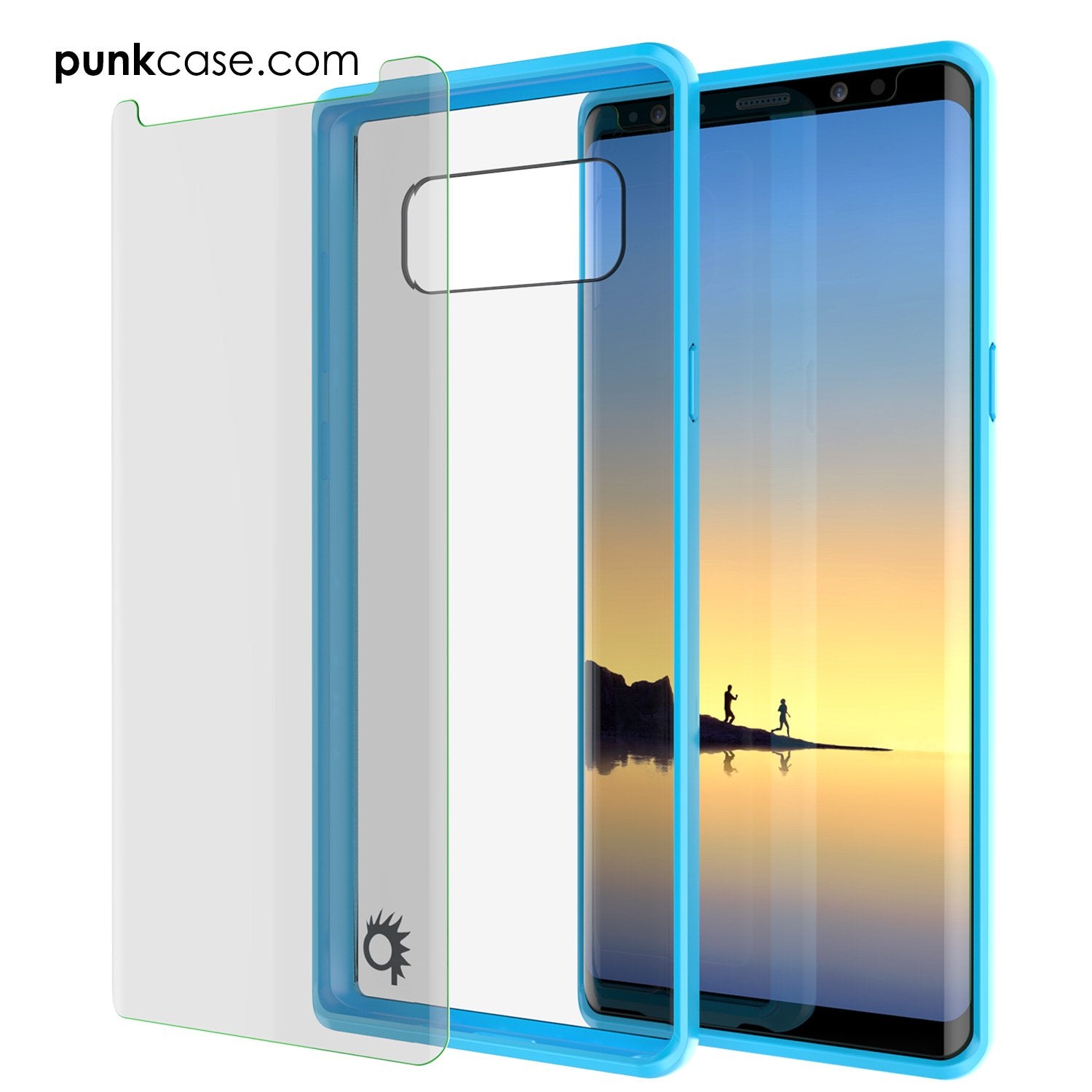 Galaxy Note 8 Punkcase, LUCID 2.0 Series Armor Cover, [Light blue]