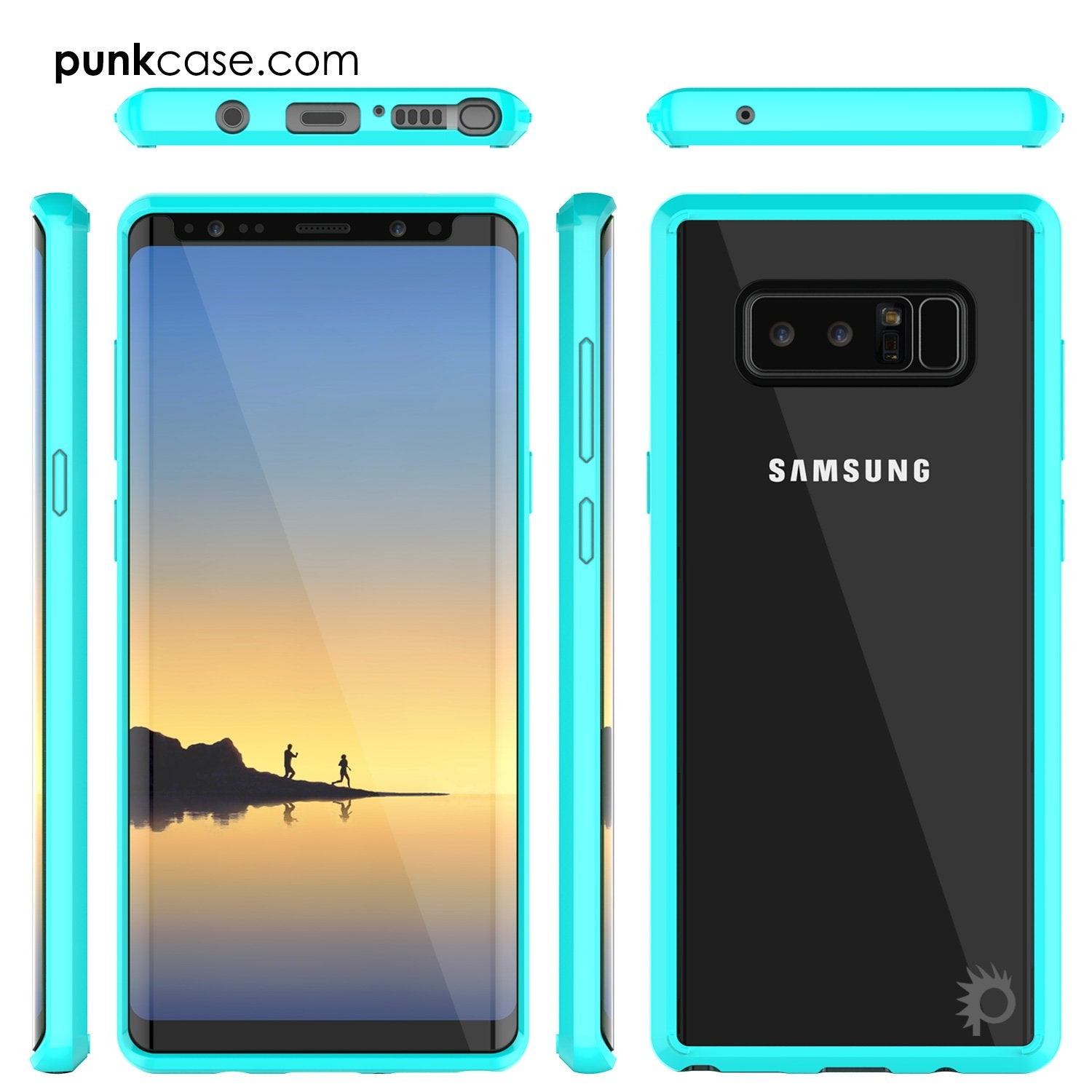 Galaxy Note 8 Punkcase, LUCID 2.0 Series Armor Cover Anti-Shock [Teal]