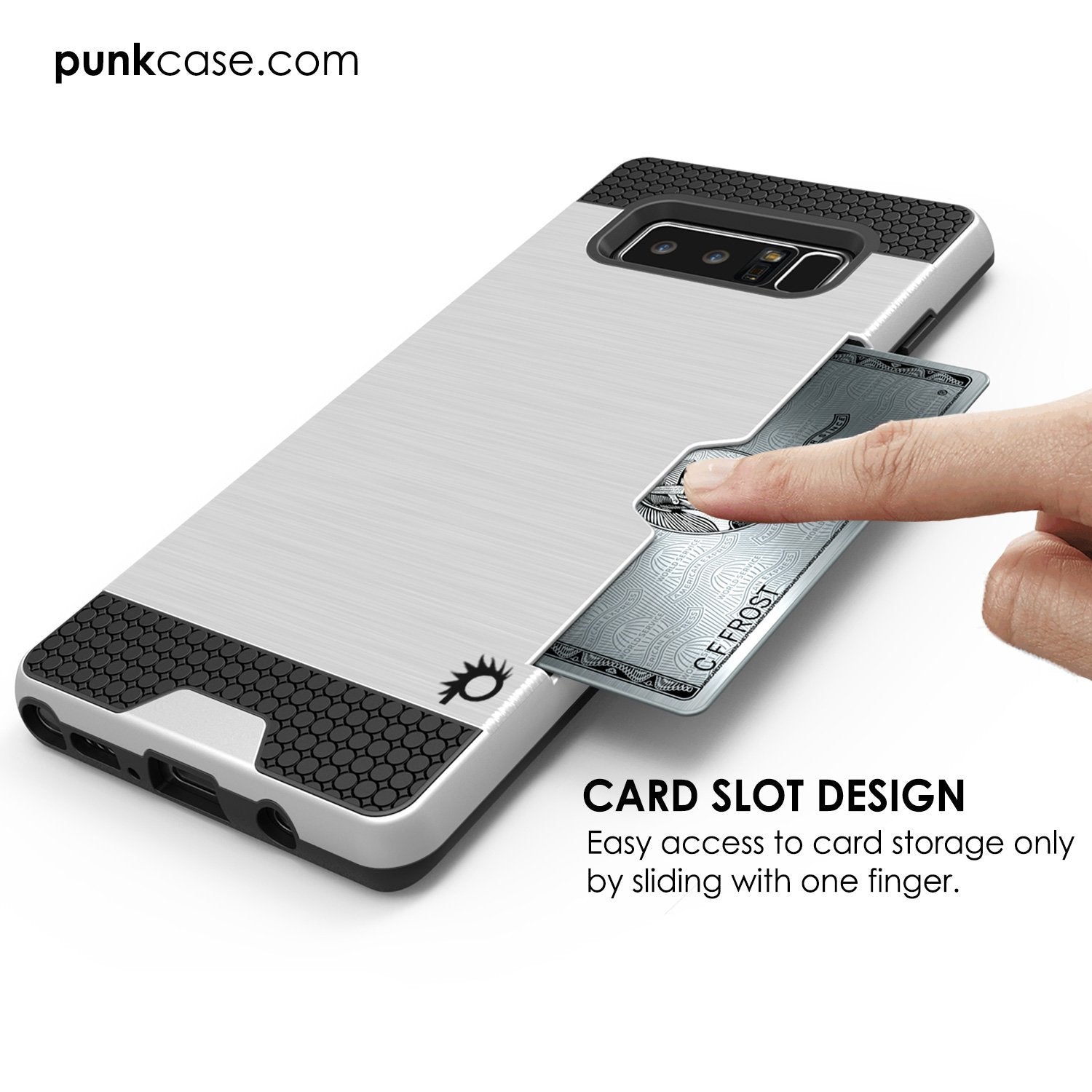 Galaxy Note 8 PunkCase, [SLOT Series] Slim Fit Cover [Silver]