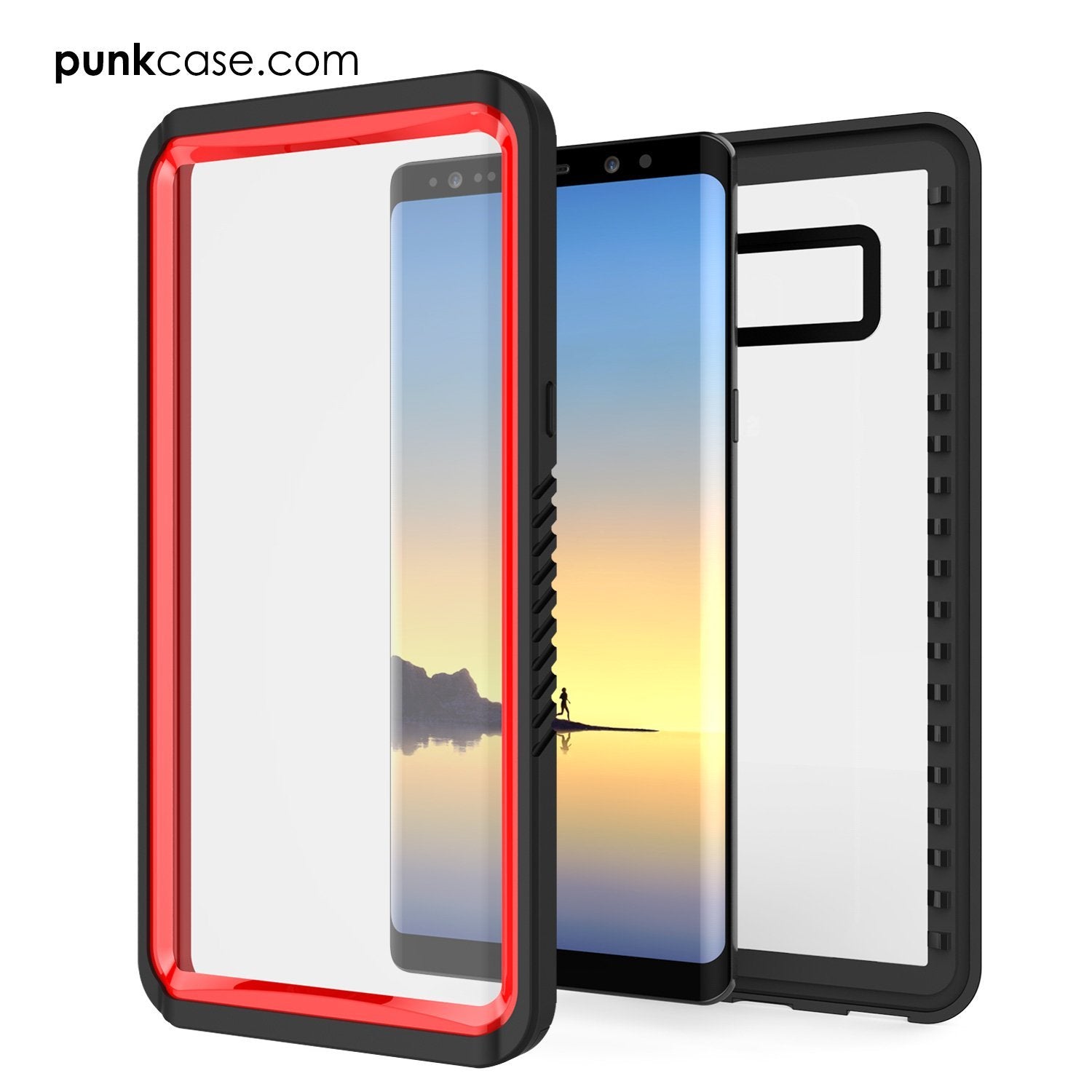 Galaxy Note 8 Waterproof Case, Punkcase [Extreme Series] [Slim] [Red]