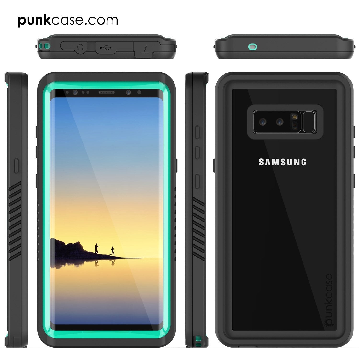 Galaxy Note 8 Waterproof Case, Punkcase [Extreme Series] [Teal]