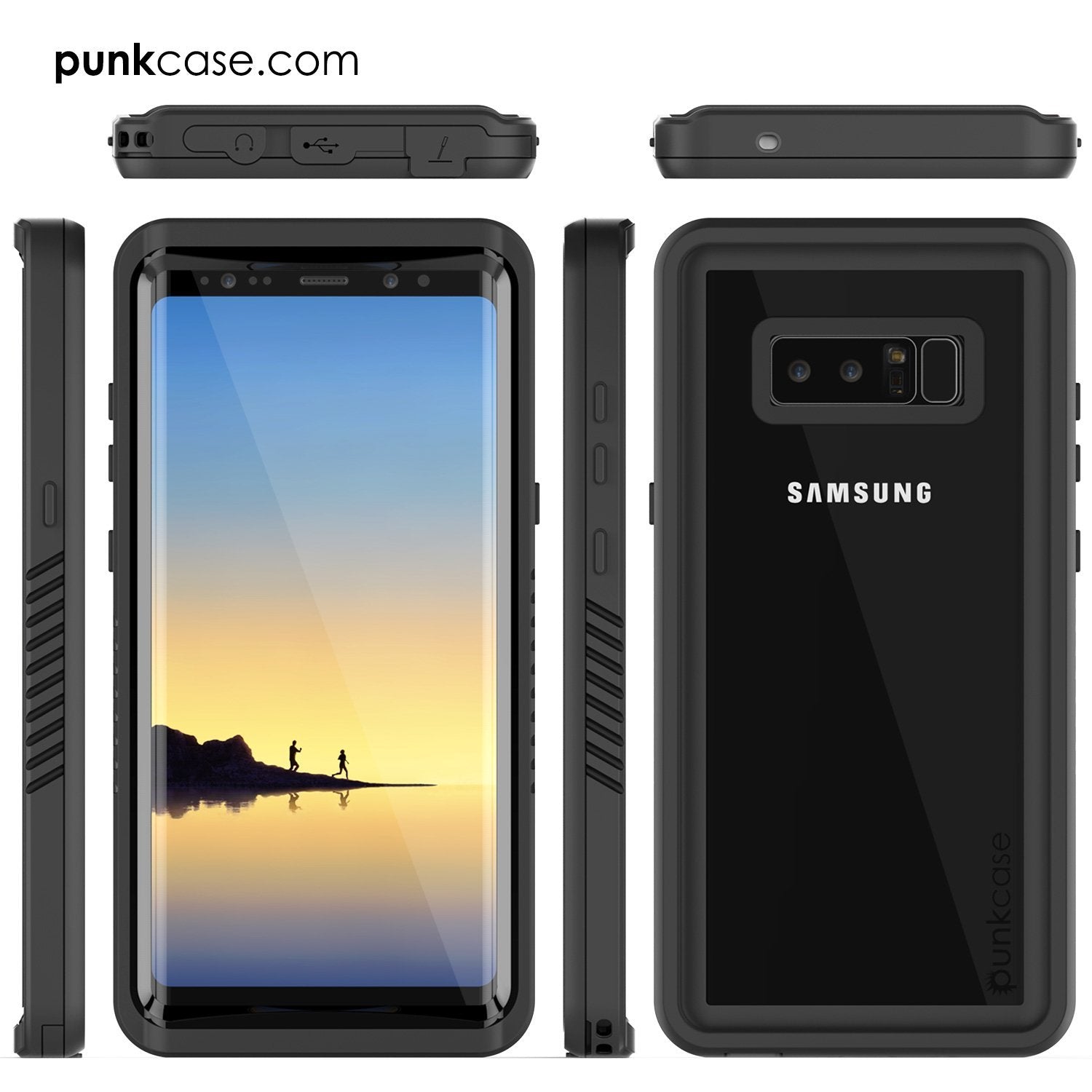 Galaxy Note 8 Punkcase Extreme Series W/ Built In Screen Case, Black