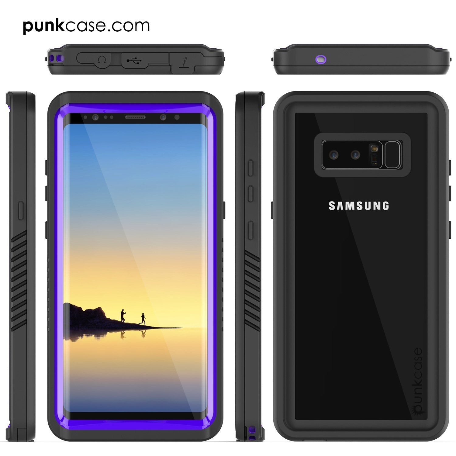 Galaxy Note 8 Waterproof Case, Punkcase [Extreme Series] [Purple]