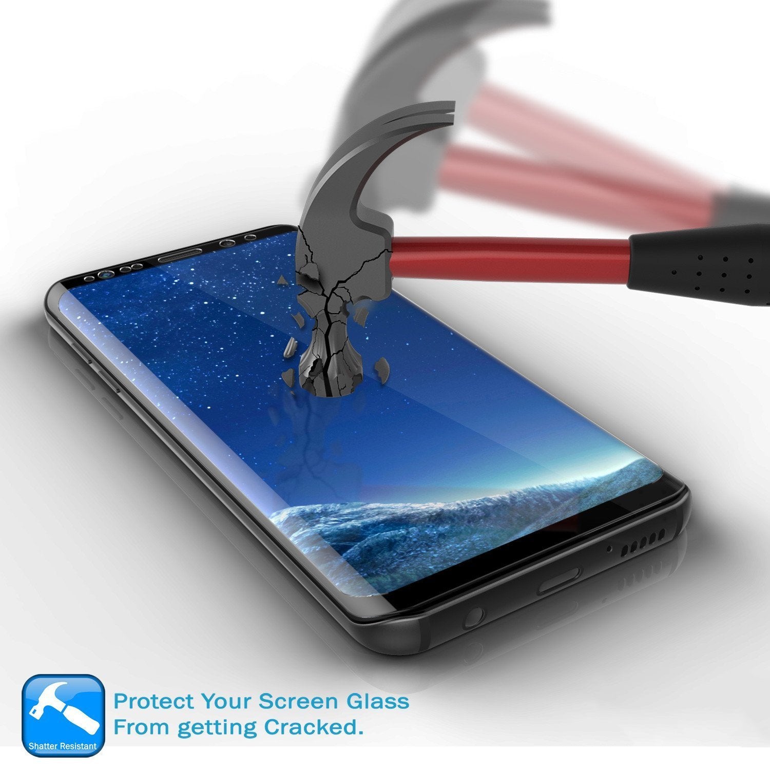 Galaxy S8 Plus Punkcase SHIELD Tempered Glass 0.33mm Thick 9H, Clear