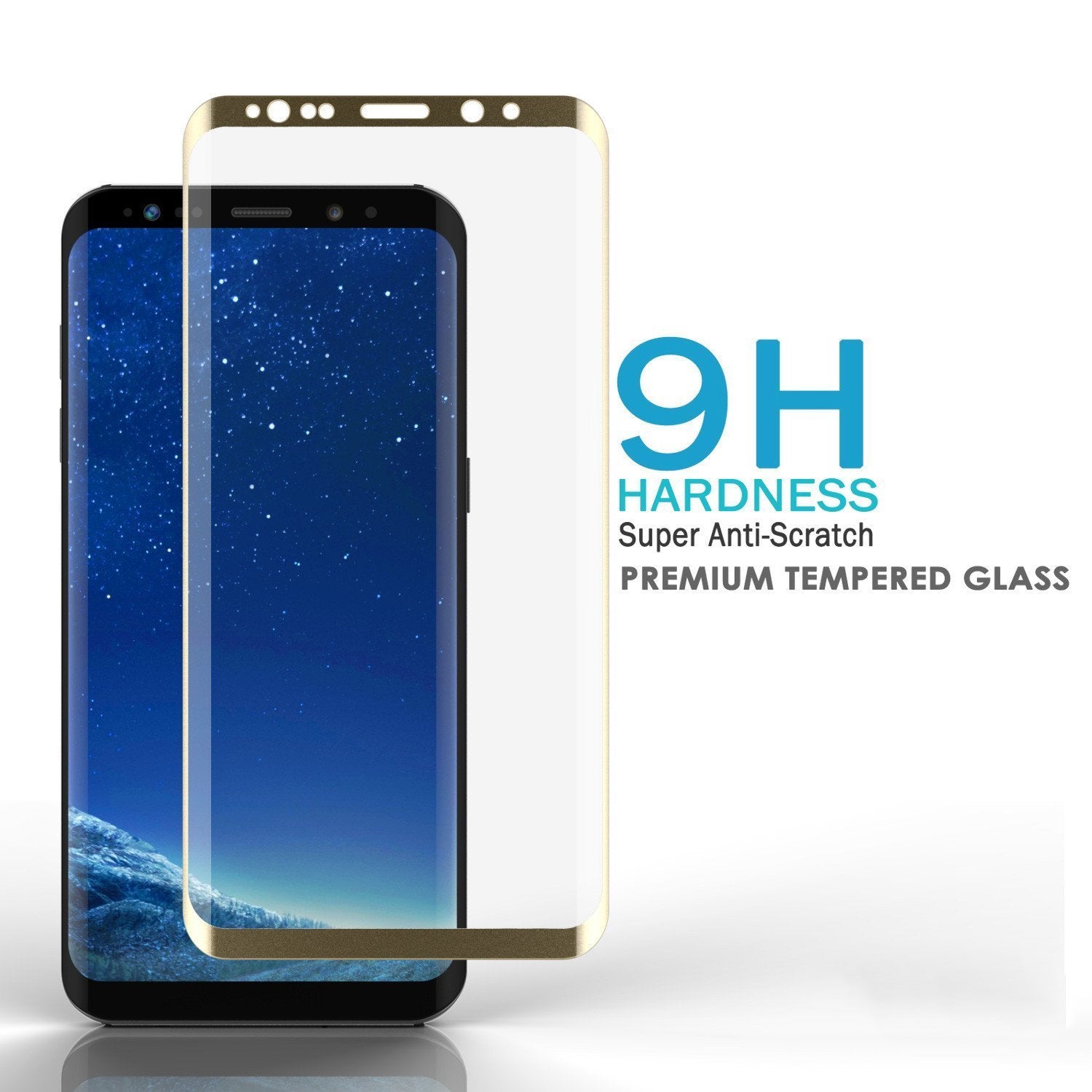 Galaxy S8  Gold Punkcase Glass SHIELD Tempered Glass Screen Protector 0.33mm Thick 9H Glass