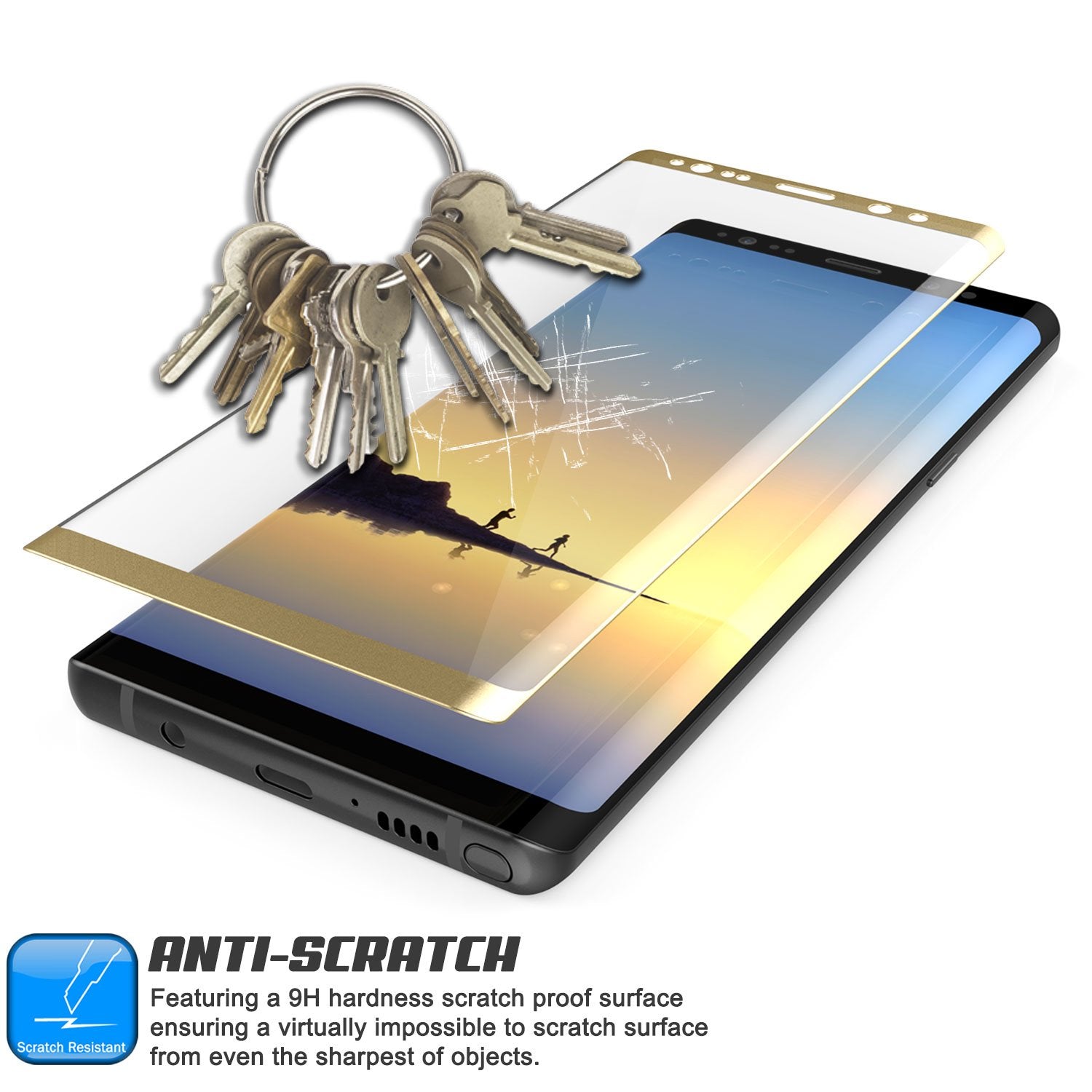 Galaxy Note 8  Black Punkcase SHIELD Tempered Glass Screen Protector