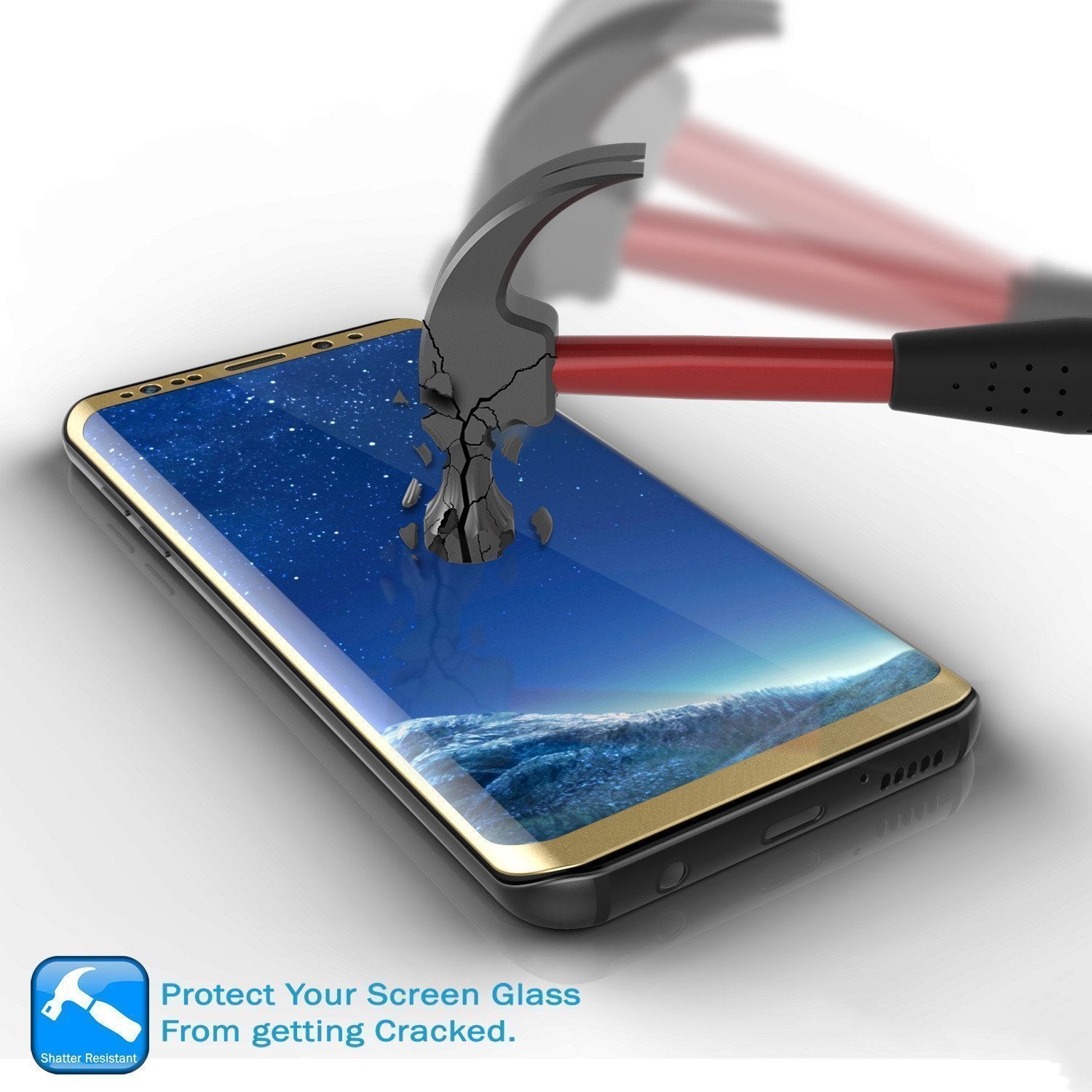 Galaxy S21+ Plus Gold Punkcase Glass SHIELD Tempered Glass Screen Protector 0.33mm Thick 9H Glass