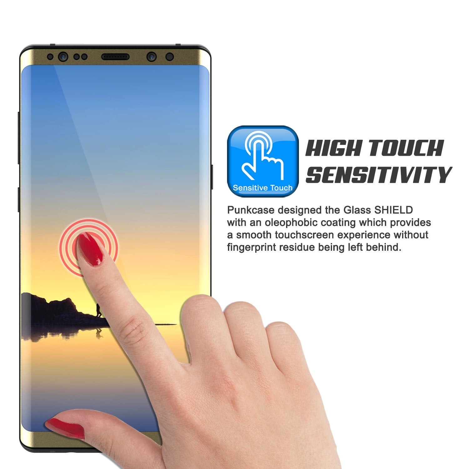 Galaxy Note 8  Black Punkcase SHIELD Tempered Glass Screen Protector