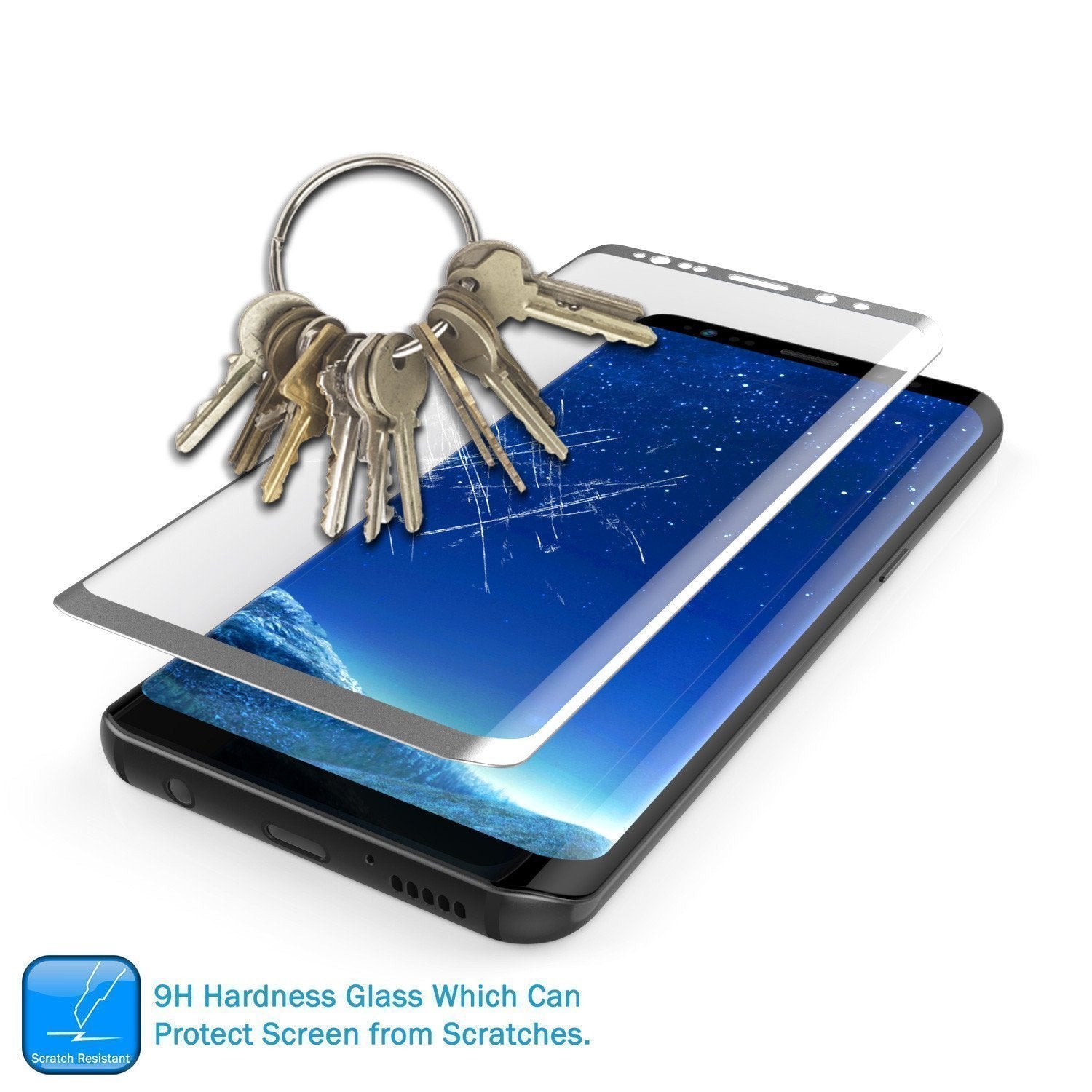Galaxy S21  Silver Punkcase Glass SHIELD Tempered Glass Screen Protector 0.33mm Thick 9H Glass