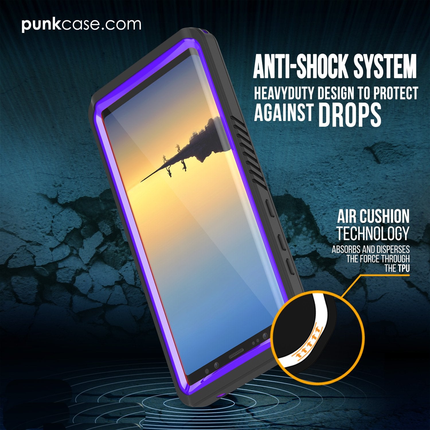 Galaxy Note 8 Waterproof Case, Punkcase [Extreme Series] [Purple]