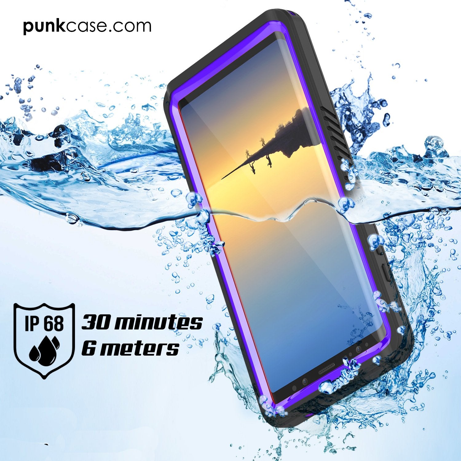 Galaxy Note 8 Waterproof Case, Punkcase [Extreme Series] [Purple]