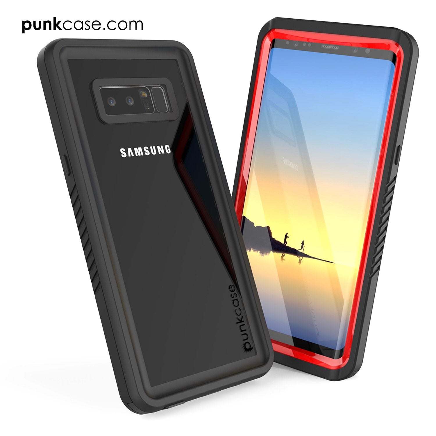 Galaxy Note 8 Waterproof Case, Punkcase [Extreme Series] [Slim] [Red]