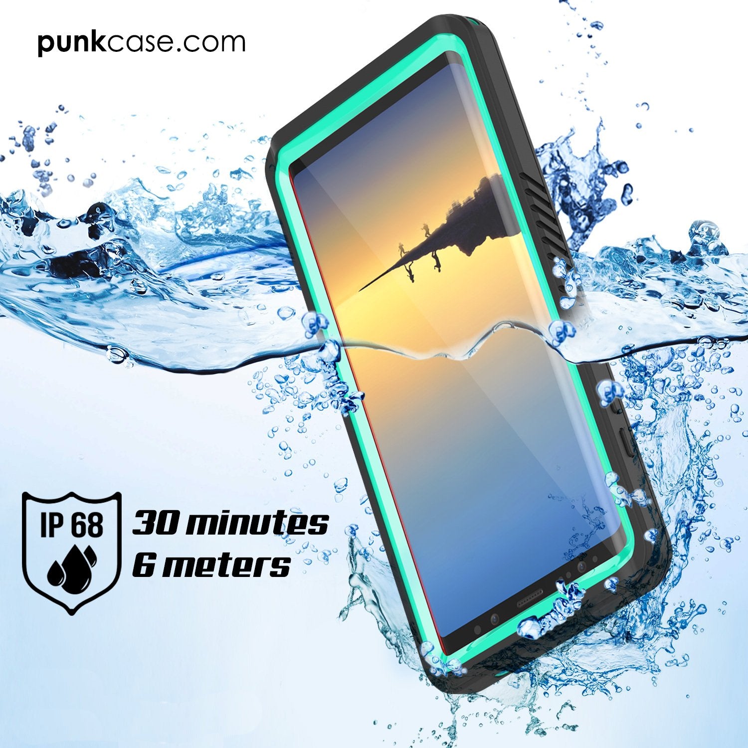 Galaxy Note 8 Waterproof Case, Punkcase [Extreme Series] [Teal]