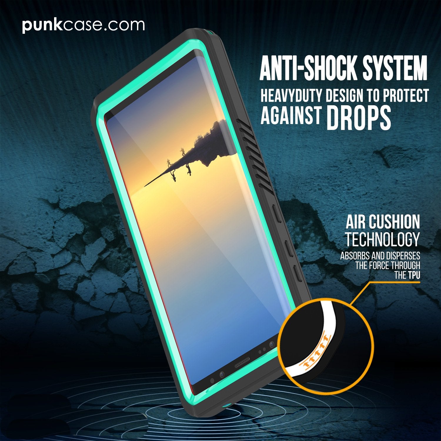 Galaxy Note 8 Waterproof Case, Punkcase [Extreme Series] [Teal]