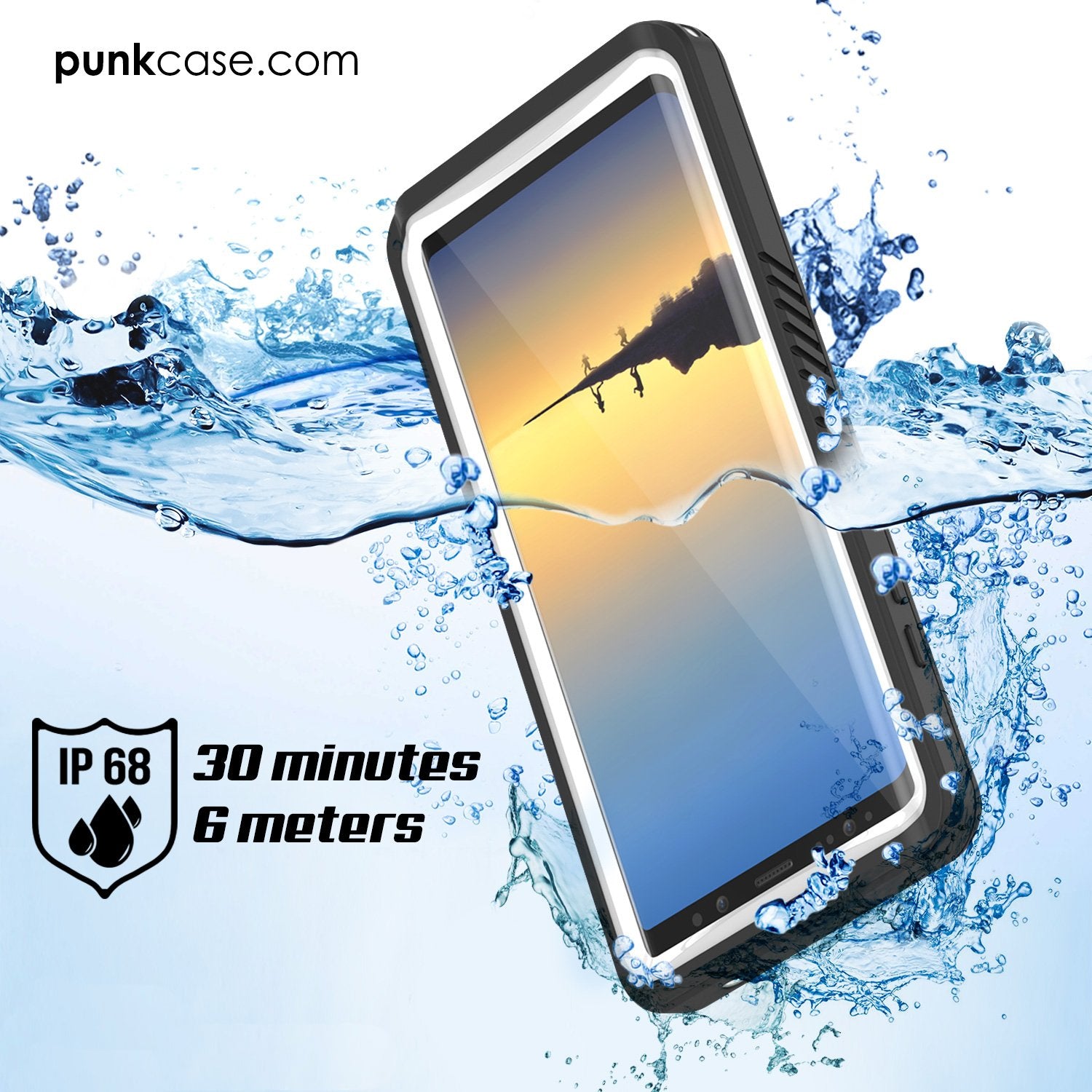 Galaxy Note 8 Punkcase Extreme Series W/ Built In Screen Case White