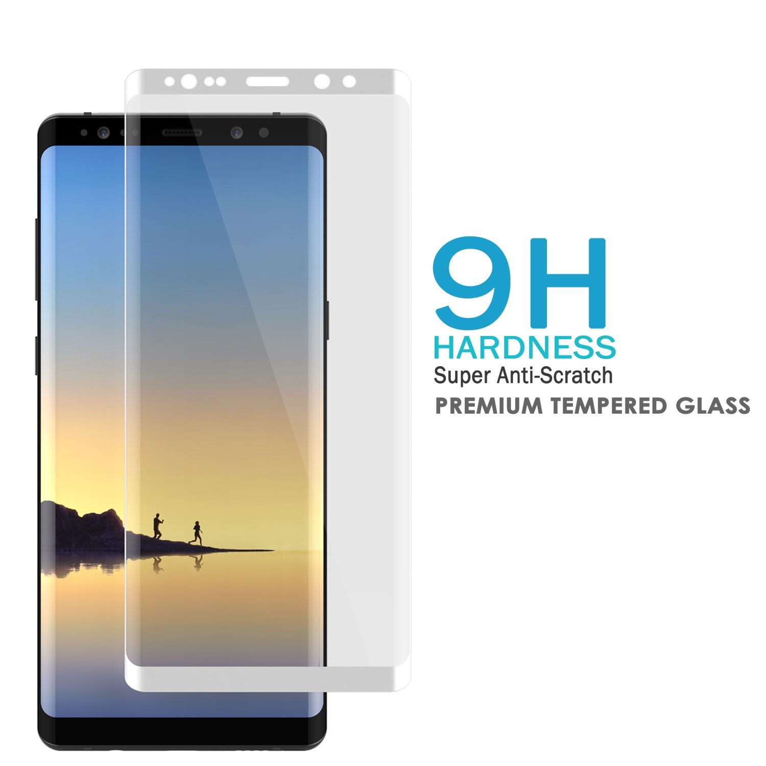 Galaxy Note 8 WHITE Punkcase SHIELD Tempered Glass Screen Protector