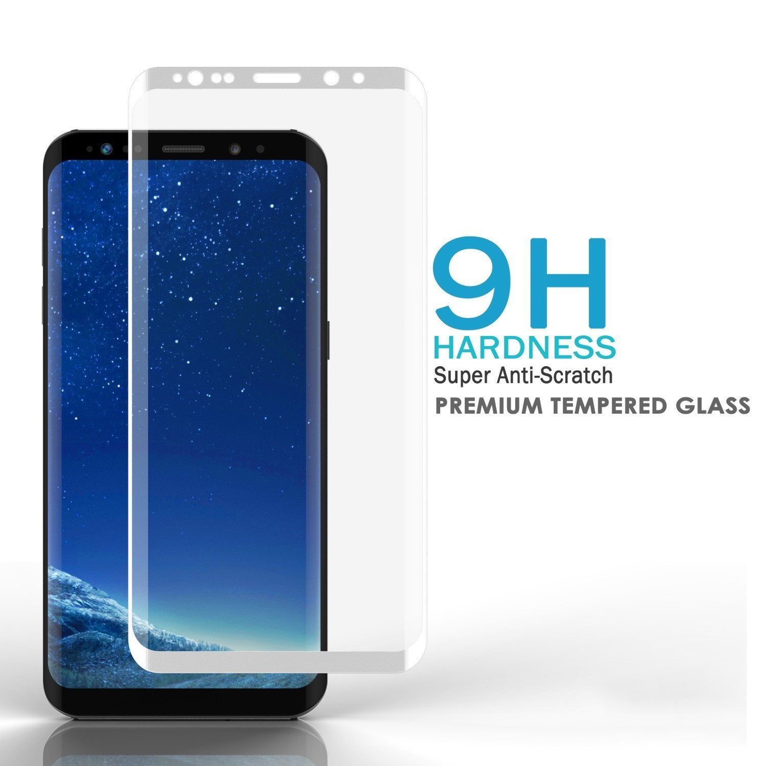 Galaxy S8  White Punkcase Glass SHIELD Tempered Glass Screen Protector 0.33mm Thick 9H Glass