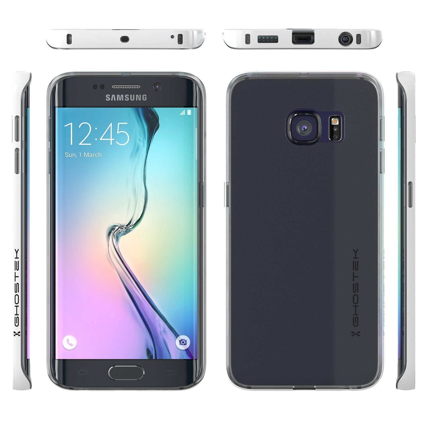 Galaxy S6 Edge Case, Ghostek White Cloak Series Slim Hybrid Impact Armor | Lifetime Warranty