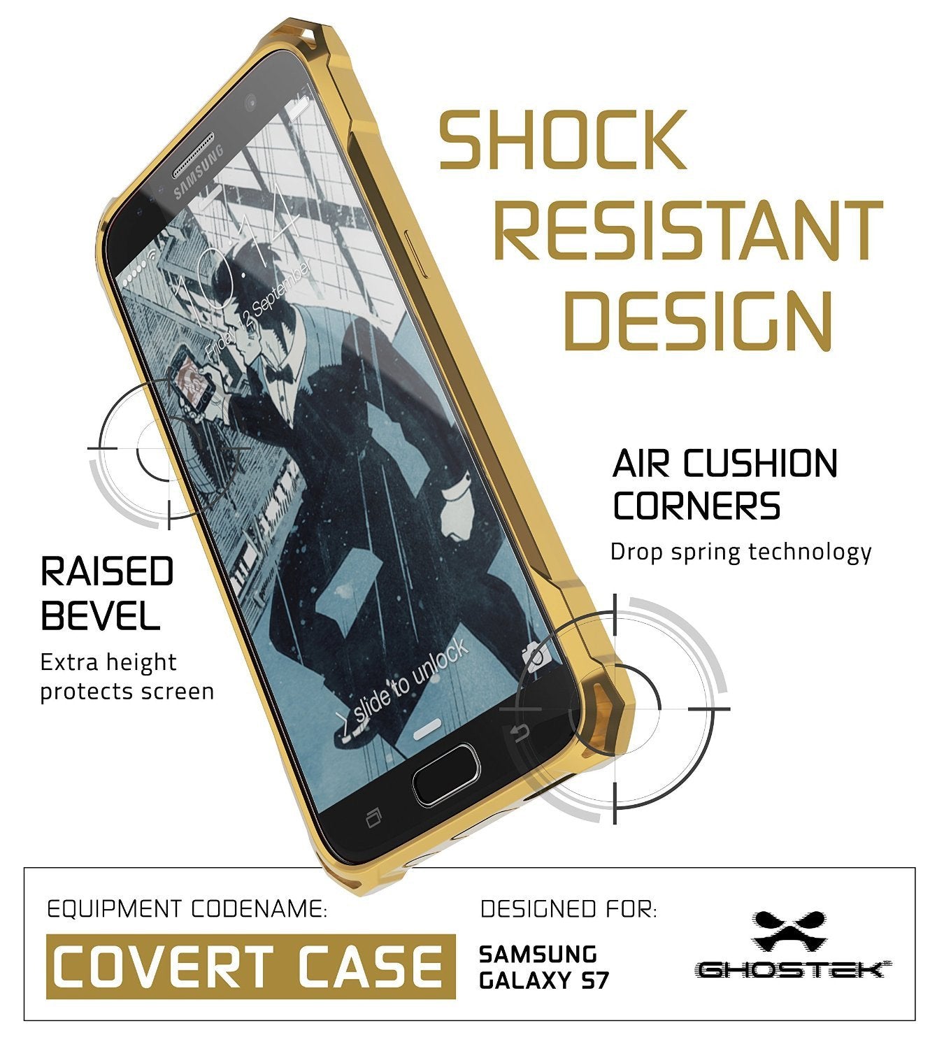 Galaxy S7 Case, Ghostek® Covert Gold Series Premium Impact Cover | Lifetime Warranty Exchange