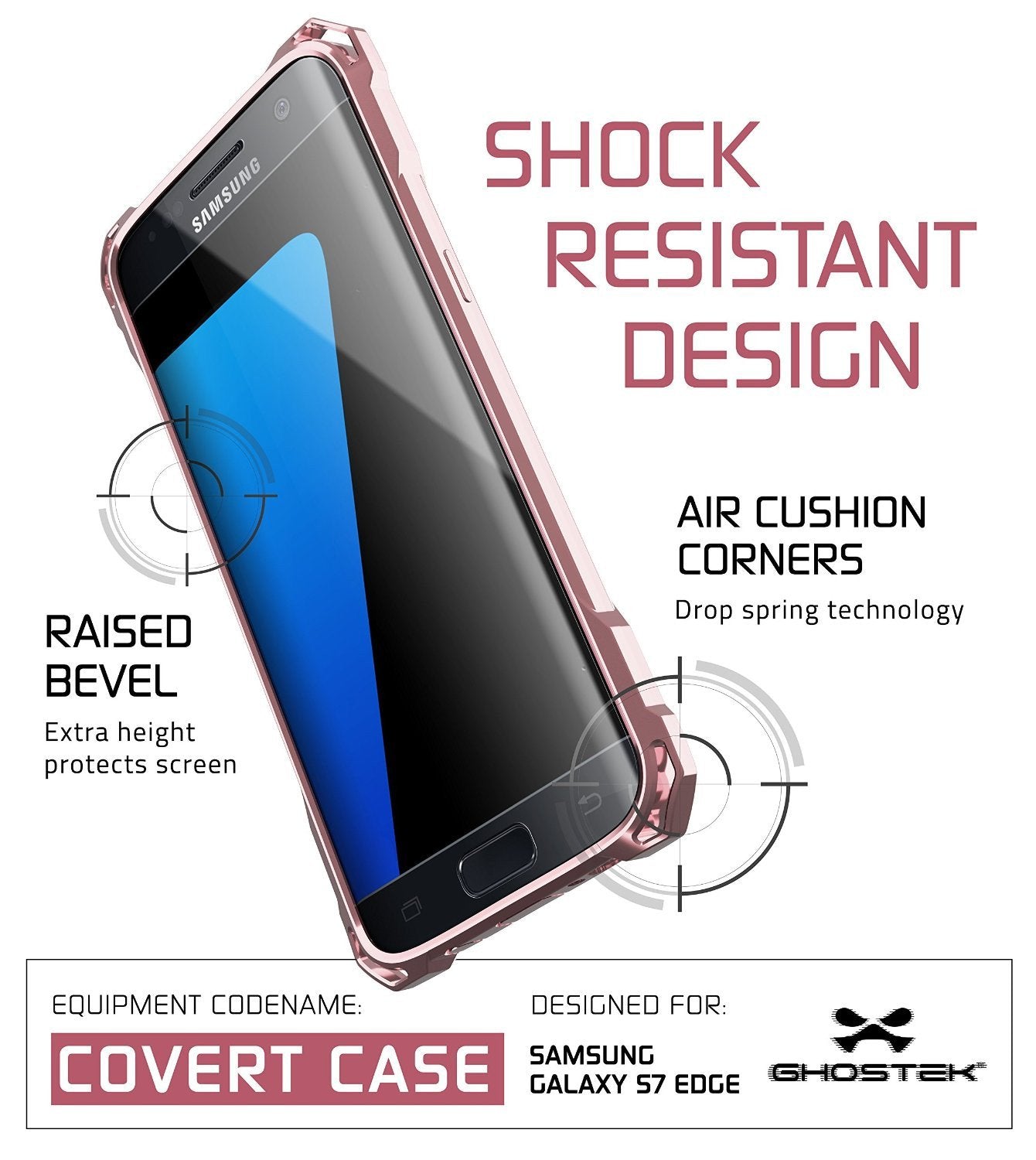 S7 Edge Case, Ghostek® Covert Peach Series Premium Impact Cover | Lifetime Warranty Exchange