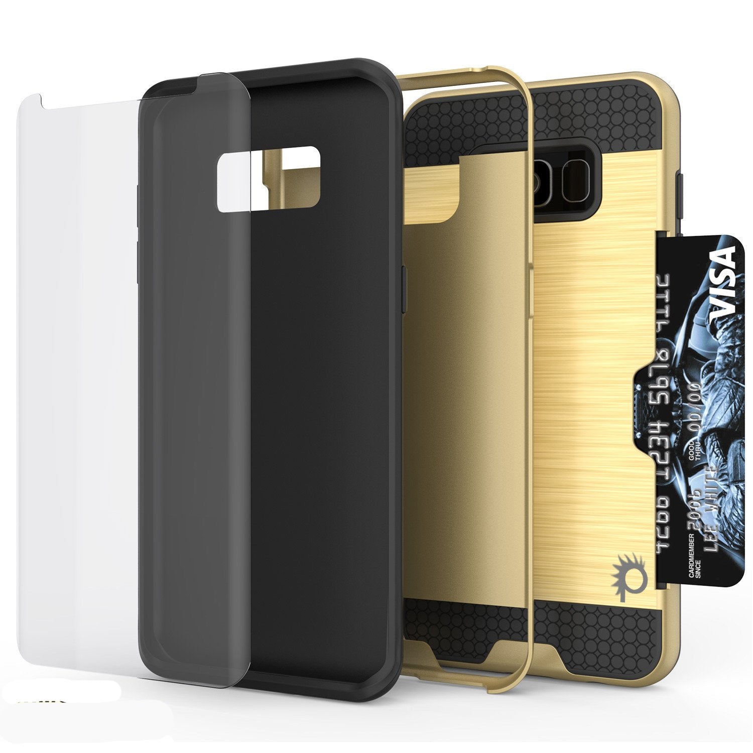 Galaxy S8 Plus Punkcase SLOT Series Dual-Layer Armor Cover, Gold