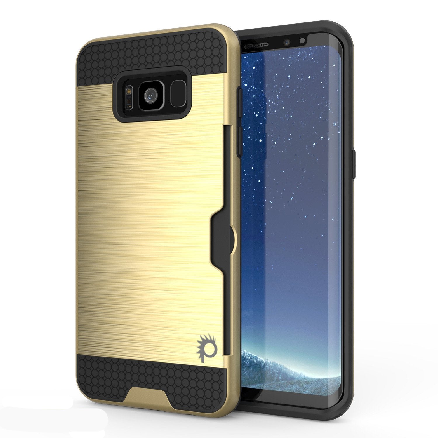 Galaxy S8 Case, PUNKcase [SLOT Series] [Slim Fit] [Gold]