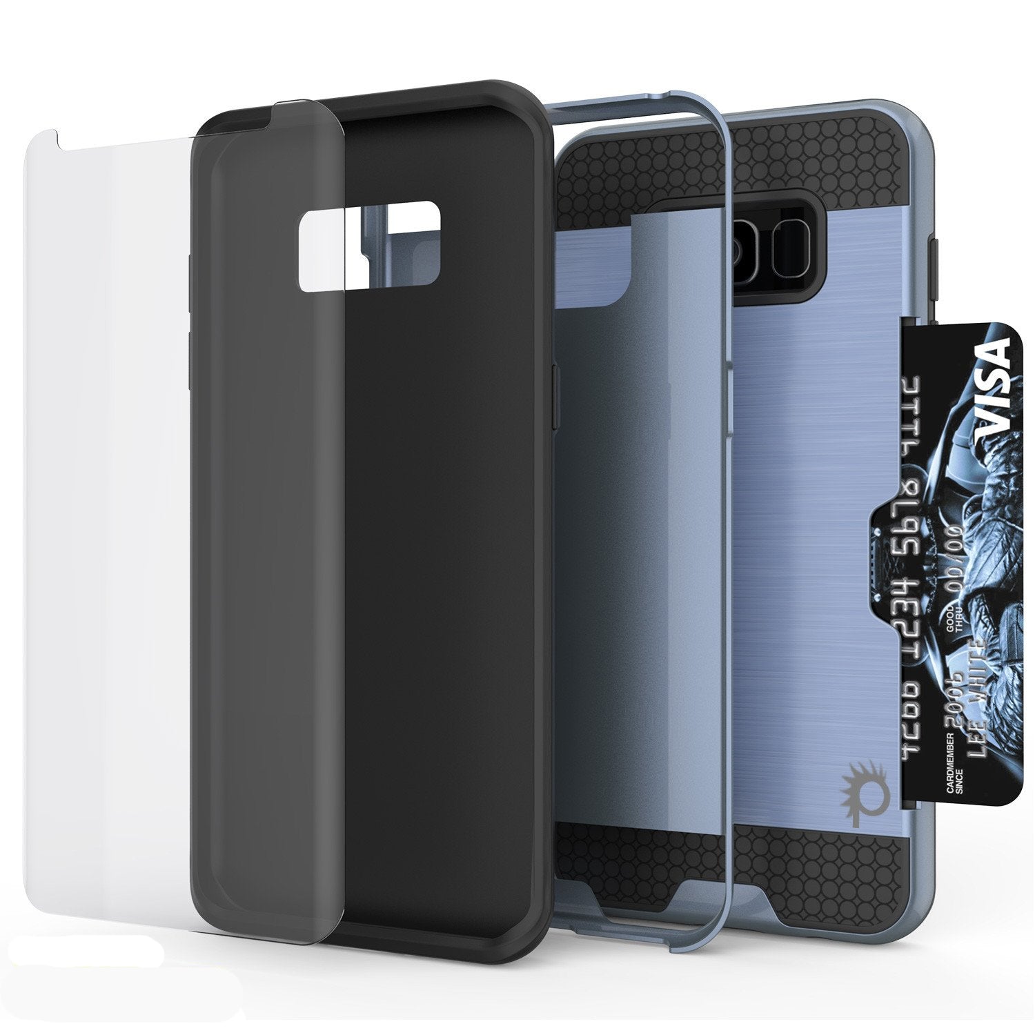 Galaxy S8 Plus Punkcase SLOT Series Dual-Layer Armor Cover, Navy